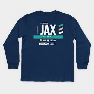 Jacksonville (JAX) Airport Code Baggage Tag B Kids Long Sleeve T-Shirt